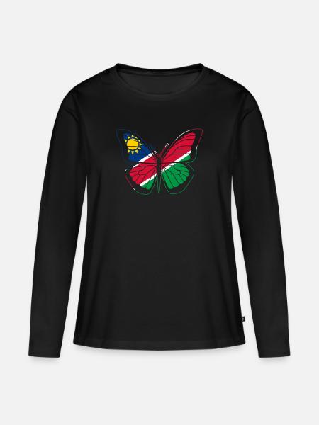 Namibia - Frauen Premium Bio Langarmshirt - Schwarz