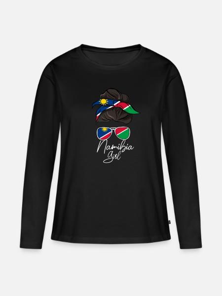 Namibia - Frauen Premium Bio Langarmshirt - Schwarz