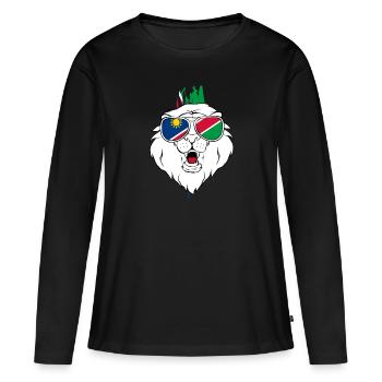 Namibia - Frauen Premium Bio Langarmshirt - Schwarz - Vorne - Julia (174cm)
