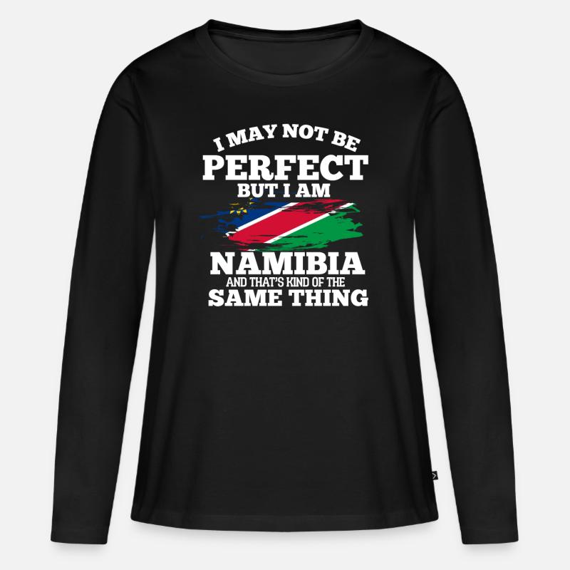 Namibia - Frauen Premium Bio Langarmshirt - Schwarz