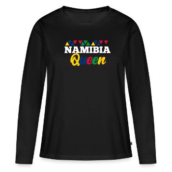 Namibia - Frauen Premium Bio Langarmshirt - Schwarz - Vorne - Julia (174cm)
