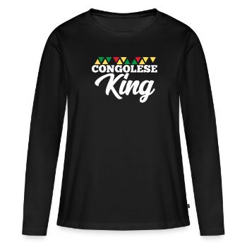 Congo - T-shirt manches longues Premium bio Femme - noir - Devant - Julia (174cm)