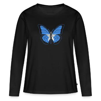 Somalie - T-shirt manches longues Premium bio Femme - noir - Devant - Julia (174cm)