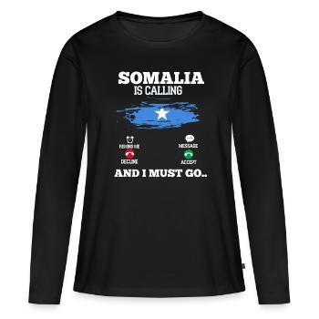 Somalie - T-shirt manches longues Premium bio Femme - noir - Devant - Julia (174cm)