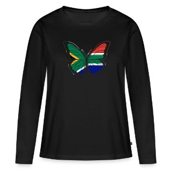 Afrique du Sud - T-shirt manches longues Premium bio Femme - noir - Devant - Julia (174cm)
