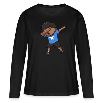 Somalie - T-shirt manches longues Premium bio Femme - noir - Devant - Julia (174cm)