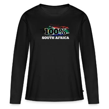 Afrique du Sud - T-shirt manches longues Premium bio Femme - noir - Devant - Julia (174cm)