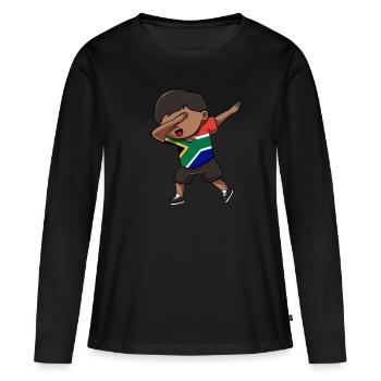 Afrique du Sud - T-shirt manches longues Premium bio Femme - noir - Devant - Julia (174cm)