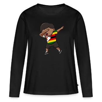 Zimbabwe - T-shirt manches longues Premium bio Femme - noir - Devant - Julia (174cm)