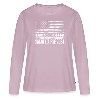 Solar Eclipse 2024 Funny System Solar Astronomy - Women's Premium Organic Long Sleeve Shirt - dusky pink - Front - Julia (174cm)