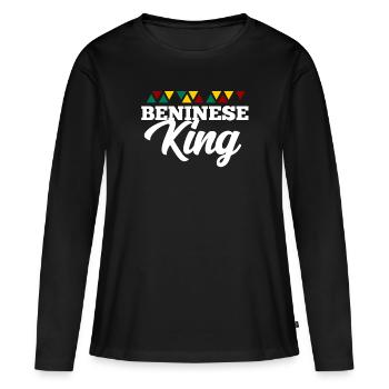 Bénin - T-shirt manches longues Premium bio Femme - noir - Devant - Julia (174cm)