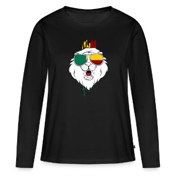 Bénin - T-shirt manches longues Premium bio Femme - noir - Devant - Julia (174cm)
