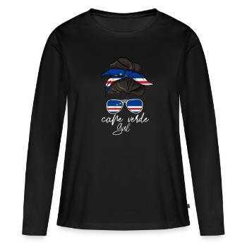 Cap-Vert - T-shirt manches longues Premium bio Femme - noir - Devant - Julia (174cm)
