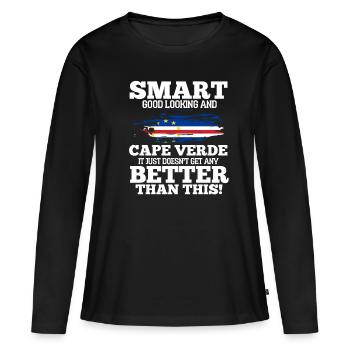 Cap-Vert - T-shirt manches longues Premium bio Femme - noir - Devant - Julia (174cm)