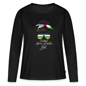 République centrafricaine - T-shirt manches longues Premium bio Femme - noir - Devant - Julia (174cm)