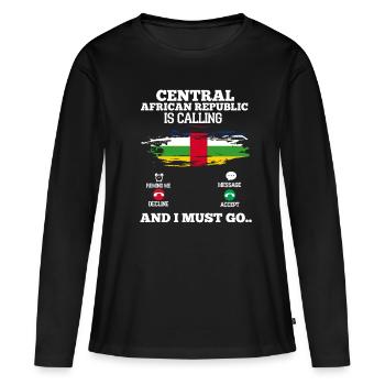 République centrafricaine - T-shirt manches longues Premium bio Femme - noir - Devant - Julia (174cm)