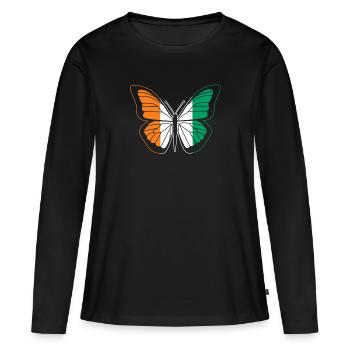 Côte d’Ivoire - T-shirt manches longues Premium bio Femme - noir - Devant - Julia (174cm)