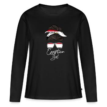 Égypte - T-shirt manches longues Premium bio Femme - noir - Devant - Julia (174cm)