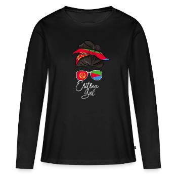 Eritrea - Frauen Premium Bio Langarmshirt - Schwarz - Vorne - Julia (174cm)