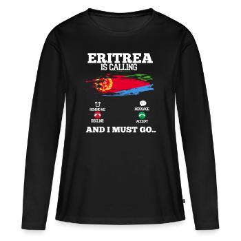 Eritrea - Frauen Premium Bio Langarmshirt - Schwarz - Vorne - Julia (174cm)