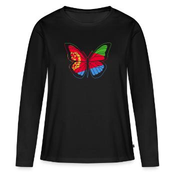 Eritrea - Frauen Premium Bio Langarmshirt - Schwarz - Vorne - Julia (174cm)