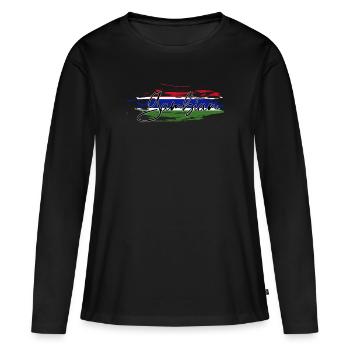 Gambia - Frauen Premium Bio Langarmshirt - Schwarz - Vorne - Julia (174cm)