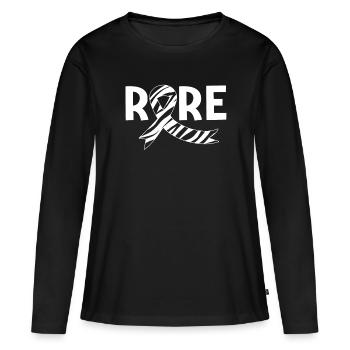 Bewusstsein für seltene Krankheiten Zebra Streifenband Selten - Frauen Premium Bio Langarmshirt - Schwarz - Vorne - Julia (174cm)