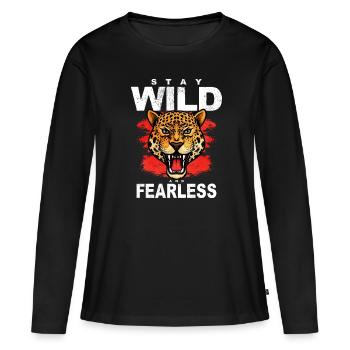 Jaguar - T-shirt manches longues Premium bio Femme - noir - Devant - Julia (174cm)
