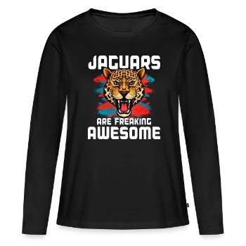 Jaguar - T-shirt manches longues Premium bio Femme - noir - Devant - Julia (174cm)