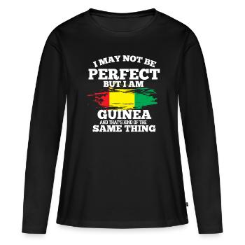 Guinée - T-shirt manches longues Premium bio Femme - noir - Devant - Julia (174cm)