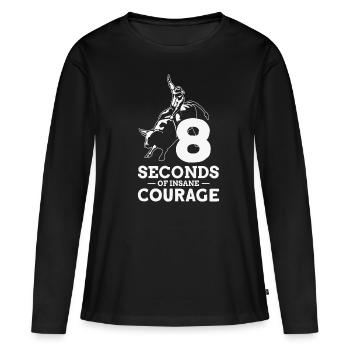 Rodéo - T-shirt manches longues Premium bio Femme - noir - Devant - Julia (174cm)