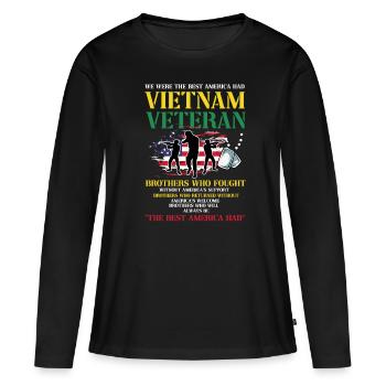 Us Army Vietnam Veteran - Frauen Premium Bio Langarmshirt - Schwarz - Vorne - Julia (174cm)