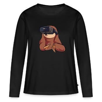 vr sloth - Women's Premium Organic Long Sleeve Shirt - black - Front - Julia (174cm)