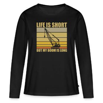 Crane Operator Saying - Women's Premium Organic Long Sleeve Shirt - black - Front - Julia (174cm)