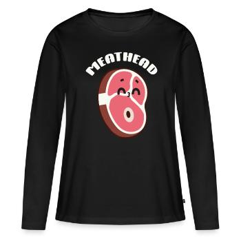 Steak - Women's Premium Organic Long Sleeve Shirt - black - Front - Julia (174cm)
