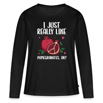 Steak - Women's Premium Organic Long Sleeve Shirt - black - Front - Julia (174cm)