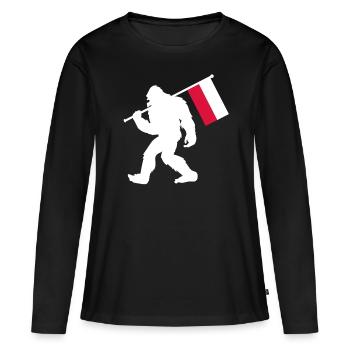 Pologne - T-shirt manches longues Premium bio Femme - noir - Devant - Julia (174cm)