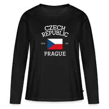 Tchéquie - T-shirt manches longues Premium bio Femme - noir - Devant - Julia (174cm)