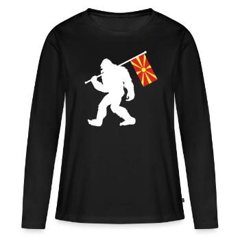 Macédoine du Nord - T-shirt manches longues Premium bio Femme - noir - Devant - Julia (174cm)
