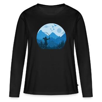Archerie - T-shirt manches longues Premium bio Femme - noir - Devant - Julia (174cm)