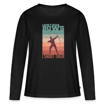archerie - T-shirt manches longues Premium bio Femme - noir - Devant - Julia (174cm)