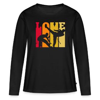 Capoeira Love Retro - Women's Premium Organic Long Sleeve Shirt - black - Front - Julia (174cm)
