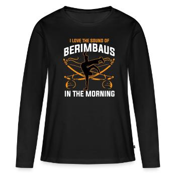 I Love the Sound Of Berimbaus In The Morning - Frauen Premium Bio Langarmshirt - Schwarz - Vorne - Julia (174cm)