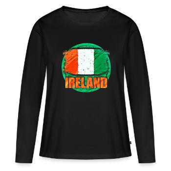 Irland - Frauen Premium Bio Langarmshirt - Schwarz - Vorne - Julia (174cm)