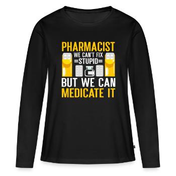 Apotheker Geschenk Apotheke - Frauen Premium Bio Langarmshirt - Schwarz - Vorne - Julia (174cm)