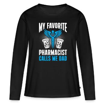 Apotheker Geschenk Apotheke - Frauen Premium Bio Langarmshirt - Schwarz - Vorne - Julia (174cm)