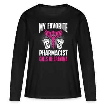 Apotheker Geschenk Apotheke - Frauen Premium Bio Langarmshirt - Schwarz - Vorne - Julia (174cm)