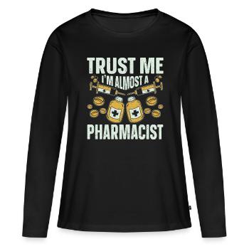 Apotheker Geschenk Apotheke - Frauen Premium Bio Langarmshirt - Schwarz - Vorne - Julia (174cm)