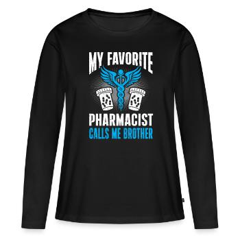 Apotheker Geschenk Apotheke - Frauen Premium Bio Langarmshirt - Schwarz - Vorne - Julia (174cm)