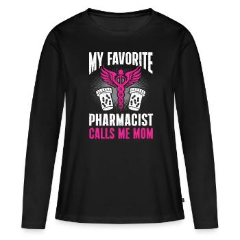 Apotheker Geschenk Apotheke - Frauen Premium Bio Langarmshirt - Schwarz - Vorne - Julia (174cm)